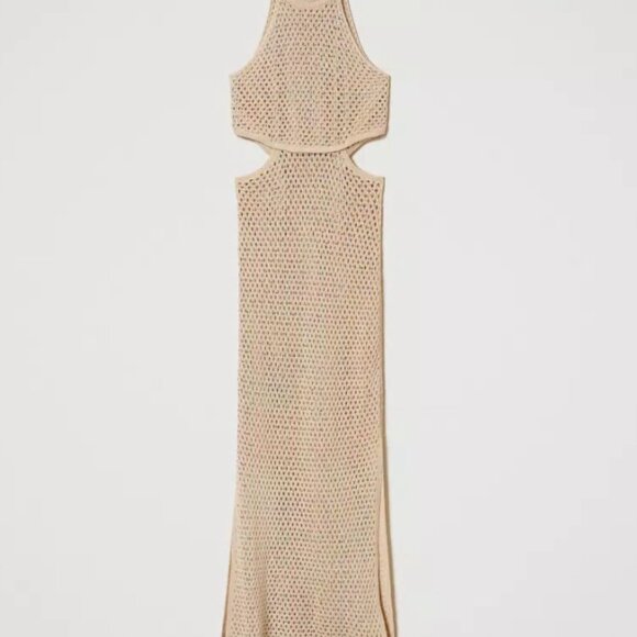 TWINSET Milano Long linen blend mesh dress - Picture 5 of 8